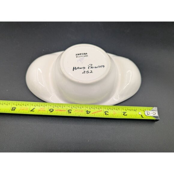 Hand Painted Amfora Portugal Ceramic Floral Pattern Oval Olive Dish - Picture 4 of 10